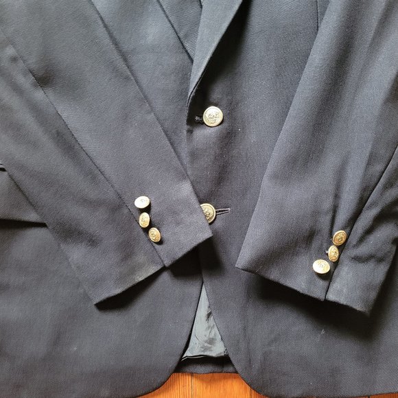 Vintage Jack Fraser Deep Navy Wool Blazer, sz 38S - Picture 8 of 14